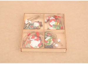 Weihnachts Holz Gnomen Anhänger Set in Box Weihnachtsbaum Hänge Dekorationen 12 Stk
