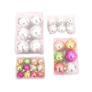 Lot de boules à facettes miroirs décorations de sapin de noël suspendues brillantes fête déco