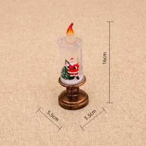 Vista dettagliata della lampada a candela elettronica natalizia con design a globo, 16cm.