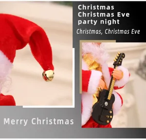 Electric Santa Claus toy playing guitar dancing musical Christmas doll decoration gift