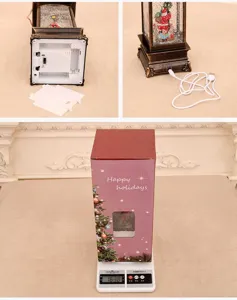 Lanterne à eau musicale de Noël LED lampe décorative cadeau vacances déco maison