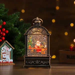 Weihnachten Schneekugel Laterne beleuchtet Spieluhr Nachtlicht Vintage Feiertag Deko Variante