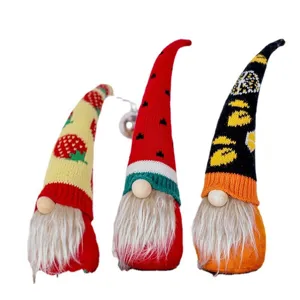 Set di 3 Bambole Senza Volto di Frutta Rudolph Peluche Statuette Decorazione Vetrina Festa
