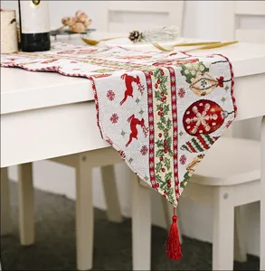Weihnachten Tischlaeufer gestrickt Stoff festliche Esstisch Dekoration Deko Wohnen