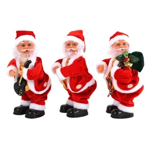 Electric Christmas Santa Claus doll with music, twerking and guitar playing, festive holiday decor gift