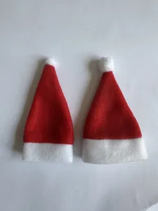 Mini cappelli da Babbo Natale per decorazione di lecca-lecca e posate, feltro rosso bianco.