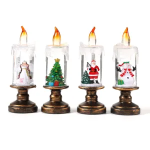 Candela LED di Natale palla di neve decorazione set di 4 pezzi per festa festiva