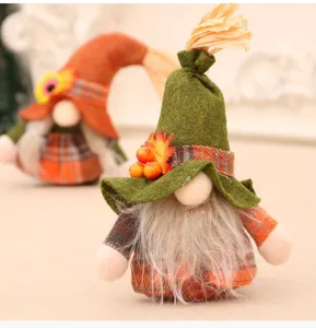Harvest Gnome Plush Toy Faceless Doll Autumn Holiday Decoration Standing Figurine Gift