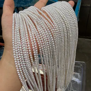 3-3.5mm near round natural freshwater pearl semi-finished strands for jewelry making