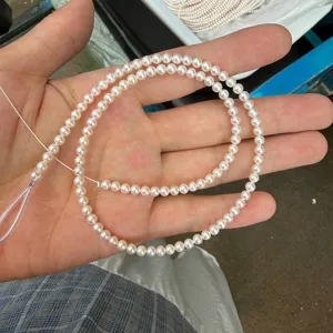 3.8-4mm ronde zoetwaterparel strand halffabrikaat losse kralen voor sieraden maken 39cm