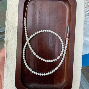 3.8-4mm ronde natuurlijke zoetwaterparel strand halffabrikaat losse kralen sieraad 39cm.