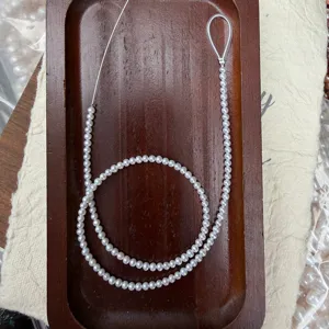 Natural freshwater pearl loose beads detail, 3-3.5mm near-round semi-finished pearl strand.
