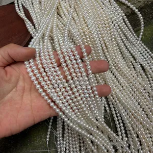 Natuurlijke zoetwaterparel strengen losse 5-5.5mm witte ronde parels voor DIY sieraden detail