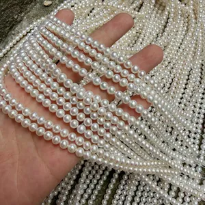 Zoetwaterparel streng wit rond 5-5.5mm losse parels voor DIY sieraden maken en ontwerpen