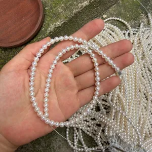 Natuurlijke zoetwater parel kralen, 5-5.5mm rond semi-afgewerkt voor sieraden maken 39cm