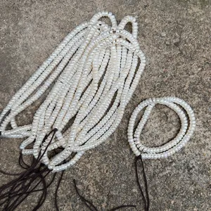 Natural freshwater pearl beads 7.5-8mm flat cut DIY jewelry making semi finished strands