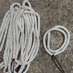 Natural Freshwater Pearl Beads Straight Cut Disc Shape Large Hole Loose Beads For DIY Jewelry Making Tibetan Mala Rosary