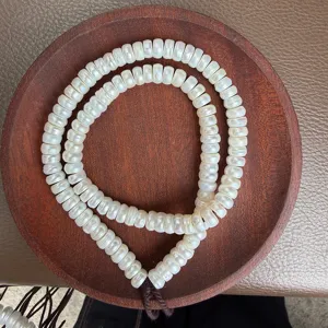 Natural freshwater pearl flat round beads DIY strand loose beads for jewelry making.