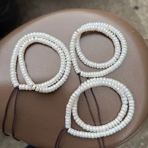7.5-8mm natural freshwater pearl beads, direct-cut Tibetan style DIY jewelry making strands.