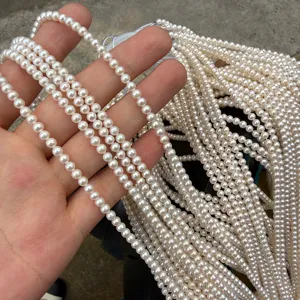 3.8-4mm Zoetwaterparel Strengen Witte Kleine Parels DIY Sieraden Maken 39cm Lengte