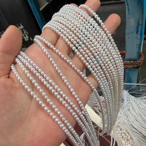 Natural freshwater pearl loose beads semi-finished wholesale fine white pearl jewelry strands