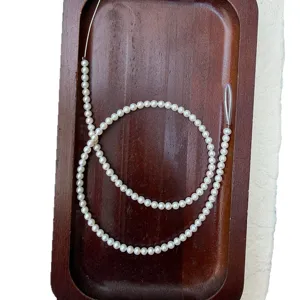 3.8-4mm ronde zoetwaterparel halffabrikaat streng natuurlijke kleine parel sieraden maken