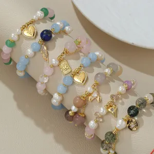 Süßwasserperle Edelstein Armband Für Damen Minimalistisches Originaldesign Kupfer Strass Anhänger Handgefertigter Perlenschmuck Geschenk