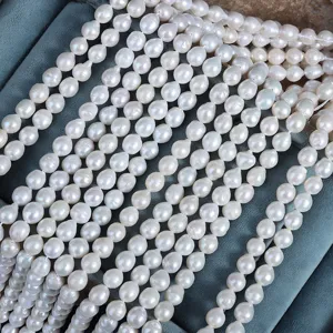 Natürliche Süßwasserperlen Stränge Unregelmäßige Barockperlen Weiße Lose Perlen Für DIY Schmuckherstellung Halsketten Armbänder Damen