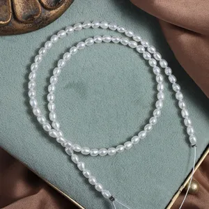 Natürliche Süßwasserperle Saatperlen Reisform Weiße Perlenstrang Für DIY Schmuckherstellung Halsketten Armbänder Handwerk