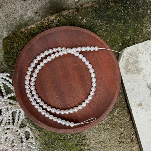 Natuurlijke zoetwaterparel strand, 5-5.5mm ronde kralen, 39cm lengte voor handgemaakte sieraden.