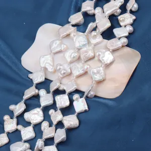 Natürliche barocke Süßwasserperlen Stränge, unregelmäßige dicke lose Perlen für DIY Schmuck.