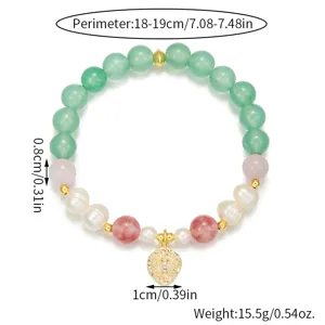 Natur Süßwasser Perle Kristall Perlen Armband Mode elegante Schmuck Detail Größe Ansicht