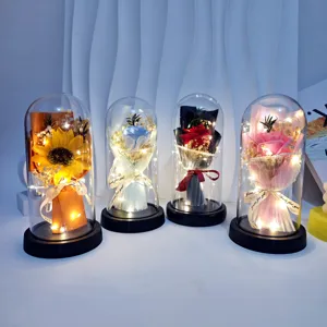 LED flower bouquet night light with acrylic cover, perfect romantic gift for Valentine's Day.