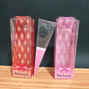 Transparante PVC bloemen geschenkdoos heldere plastic verpakking voor Valentijnsdag boeket