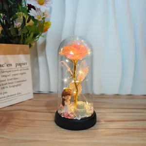 LED Glas Rosen Nachtlicht ewige Blume romantisches Geschenk fur Freundin Tischdeko