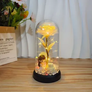 Ewige Rose Glas Kuppel Nachtlicht romantisches Geburtstagsgeschenk für sie Deko
