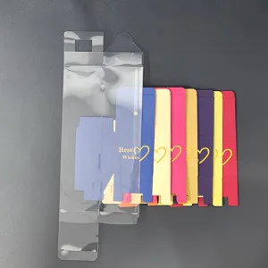 Transparent rose gift box packaging details, colorful inner cards with heart and best wishes text.