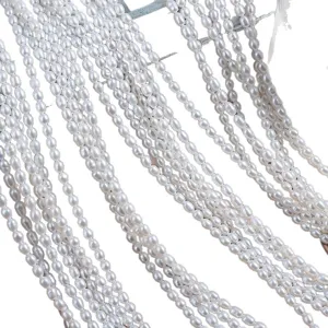 Echte Süßwasserperlen Stränge 3.5-4mm weiße Saatperlen für Schmuckherstellung ca 39cm lang