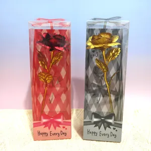 Artificial Gold Foil Rose Flower Simulation Fake Flower For Valentine Day Gift Home Decor Party Wedding Decoration