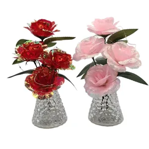 Meraviglioso Bouquet Di Rose Artificiali Con Lampada LED Come Regalo Di San Valentino