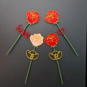 Magnete da frigo con rosa artificiale fai da te decorazione regalo San Valentino