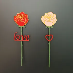 Calamita da frigorifero con rosa stampata in 3D per regalo di San Valentino decorazione casa
