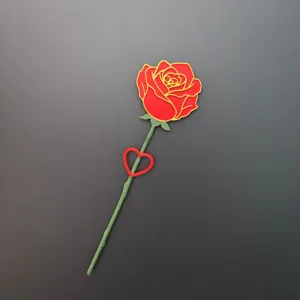 Pezzo decorativo di rosa di simulazione stampato in 3D, ideale per la camera e regali romantici.
