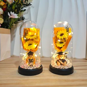 Graduation sunflower LED night light acrylic cover gift cartoon bear student souvenir decor
