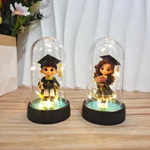 Graduation acrylic cover luminous ornament detail showing cute cartoon student graduation night light