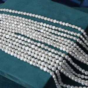 Natural freshwater coin pearl loose beads 5-5.5mm for DIY handmade jewelry making
