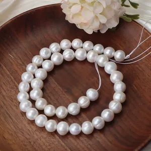 9-10mm Quasi Rotondo Perle d'Acqua Dolce Naturali Sfuse per Creazione di Gioielli DIY