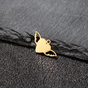Gold metal cartoon character pendant charm DIY jewelry accessory close up detail shot