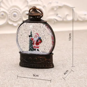 Weihnachten Wasser Schneekugel Laterne Nachtlicht mit Weihnachtsmann Dekor 9x4x13cm Geschenk