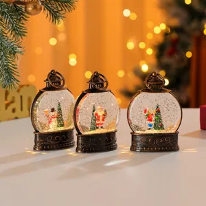 Weihnachten Wasser Schneekugel Laternen Set, Vintage dekorative LED Nachtlicht Tischdeko.
